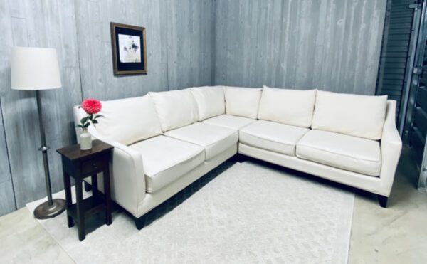 (SOLD) Modern Off-White Canvas Sectional - Image 13