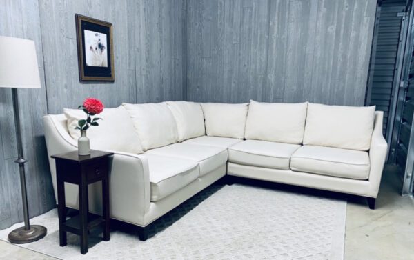 (SOLD) Modern Off-White Canvas Sectional - Image 12