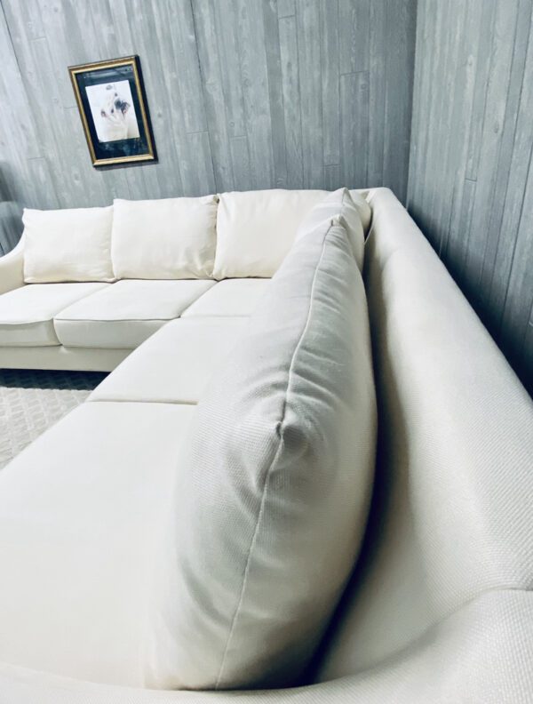 (SOLD) Modern Off-White Canvas Sectional - Image 9