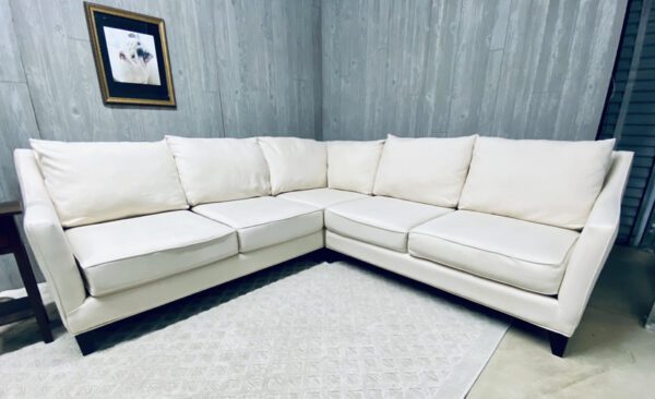 (SOLD) Modern Off-White Canvas Sectional - Image 10