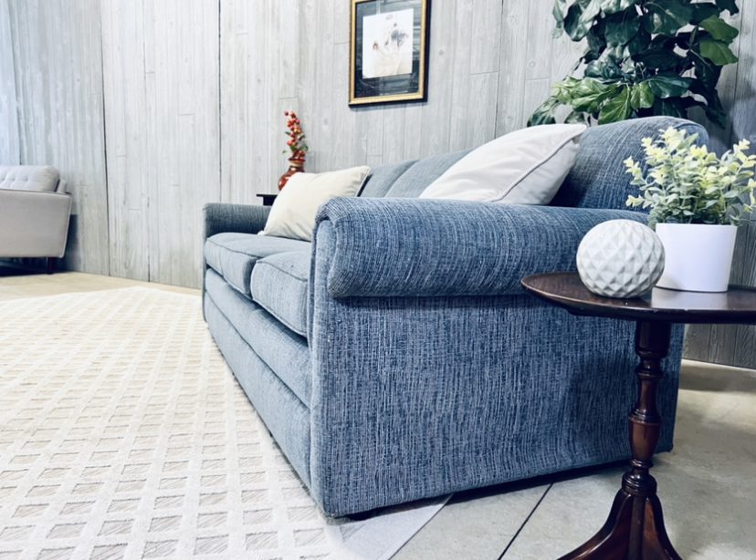 (SOLD) Modern Blue Sofa - Image 3