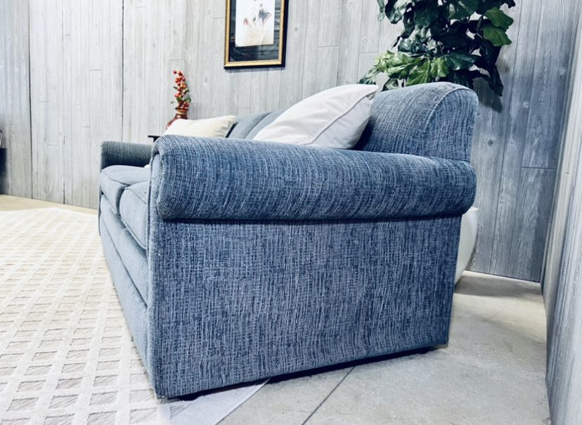 (SOLD) Modern Blue Sofa - Image 4
