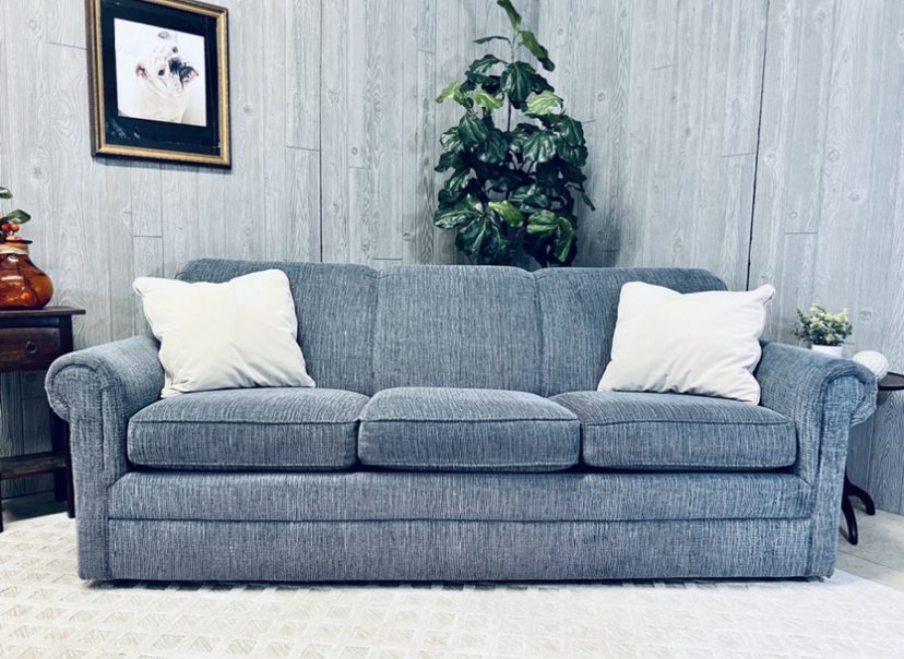 (SOLD) Modern Blue Sofa - Image 2