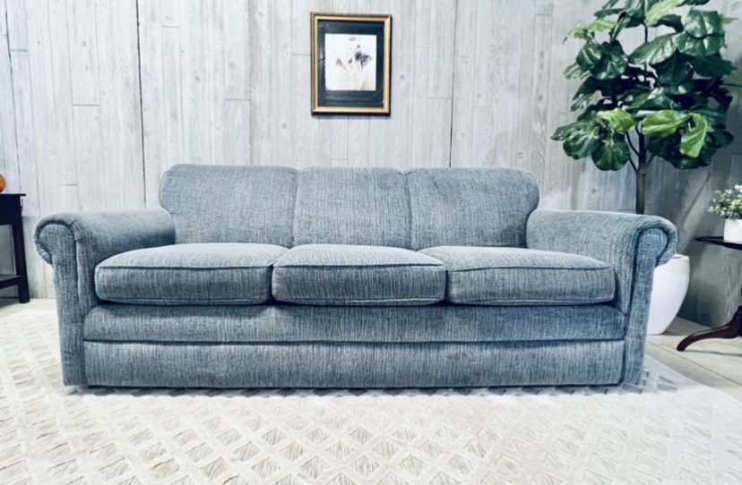 (SOLD) Modern Blue Sofa - Image 8