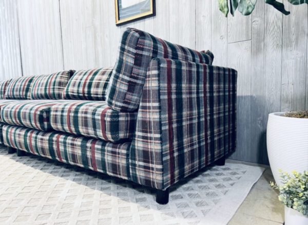 (SOLD) Mid-Century Modern Plaid Christmas Log Cabin Camp Sectional - Image 11