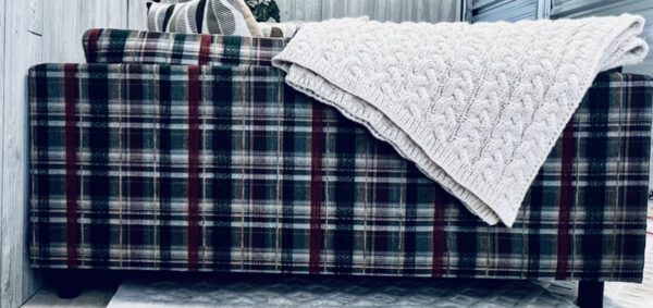 (SOLD) Mid-Century Modern Plaid Christmas Log Cabin Camp Sectional - Image 17