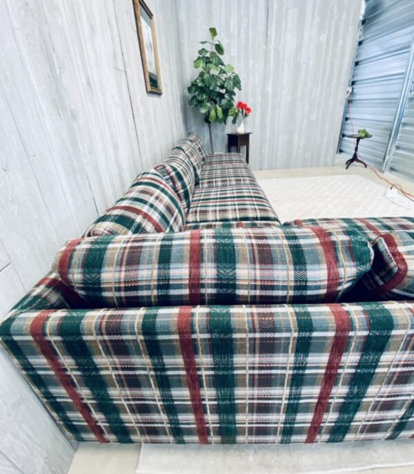 (SOLD) Mid-Century Modern Plaid Christmas Log Cabin Camp Sectional - Image 30