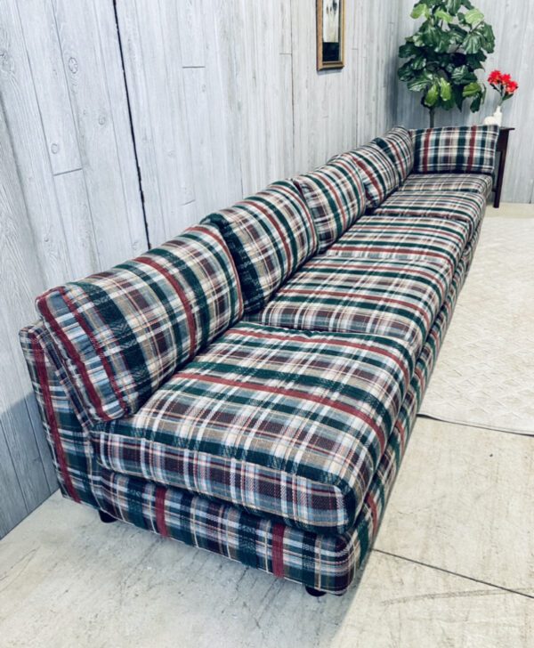 (SOLD) Mid-Century Modern Plaid Christmas Log Cabin Camp Sectional - Image 37