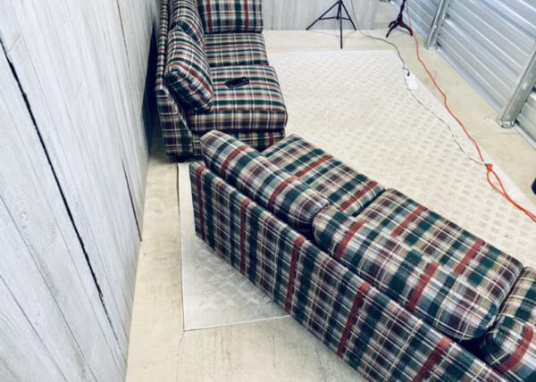 (SOLD) Mid-Century Modern Plaid Christmas Log Cabin Camp Sectional - Image 38