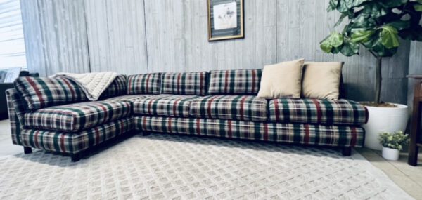 (SOLD) Mid-Century Modern Plaid Christmas Log Cabin Camp Sectional - Image 41