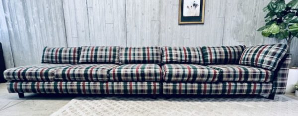 (SOLD) Mid-Century Modern Plaid Christmas Log Cabin Camp Sectional - Image 43