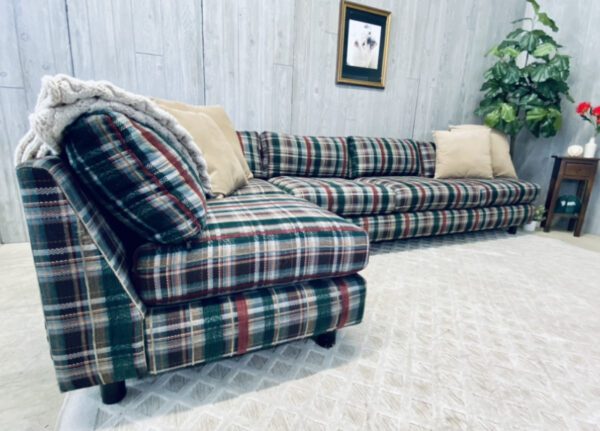 (SOLD) Mid-Century Modern Plaid Christmas Log Cabin Camp Sectional - Image 54