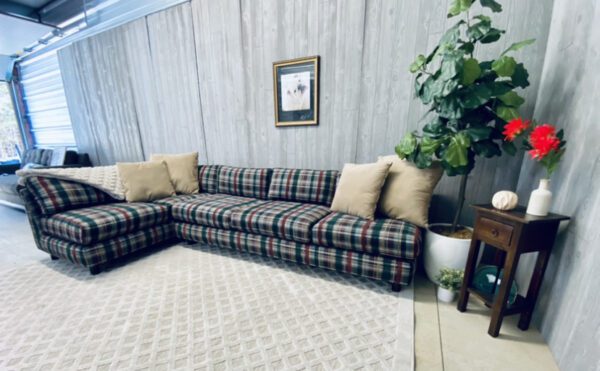 (SOLD) Mid-Century Modern Plaid Christmas Log Cabin Camp Sectional - Image 57