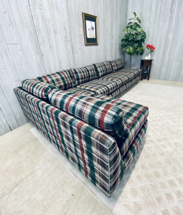 (SOLD) Mid-Century Modern Plaid Christmas Log Cabin Camp Sectional - Image 60