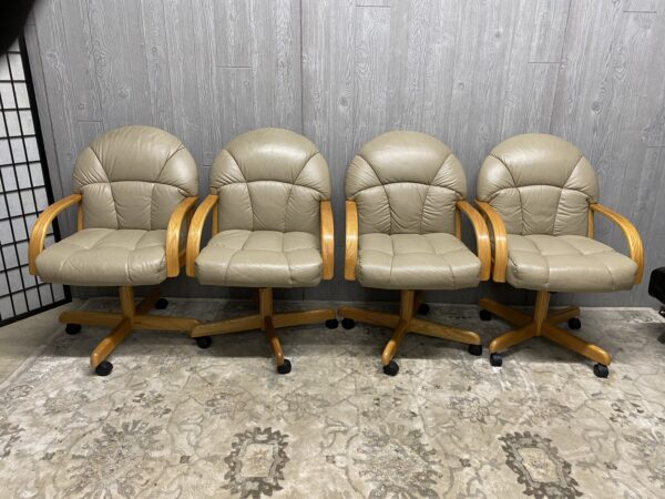 Leather Rolling Chairs - sold separately or set of four - Image 10